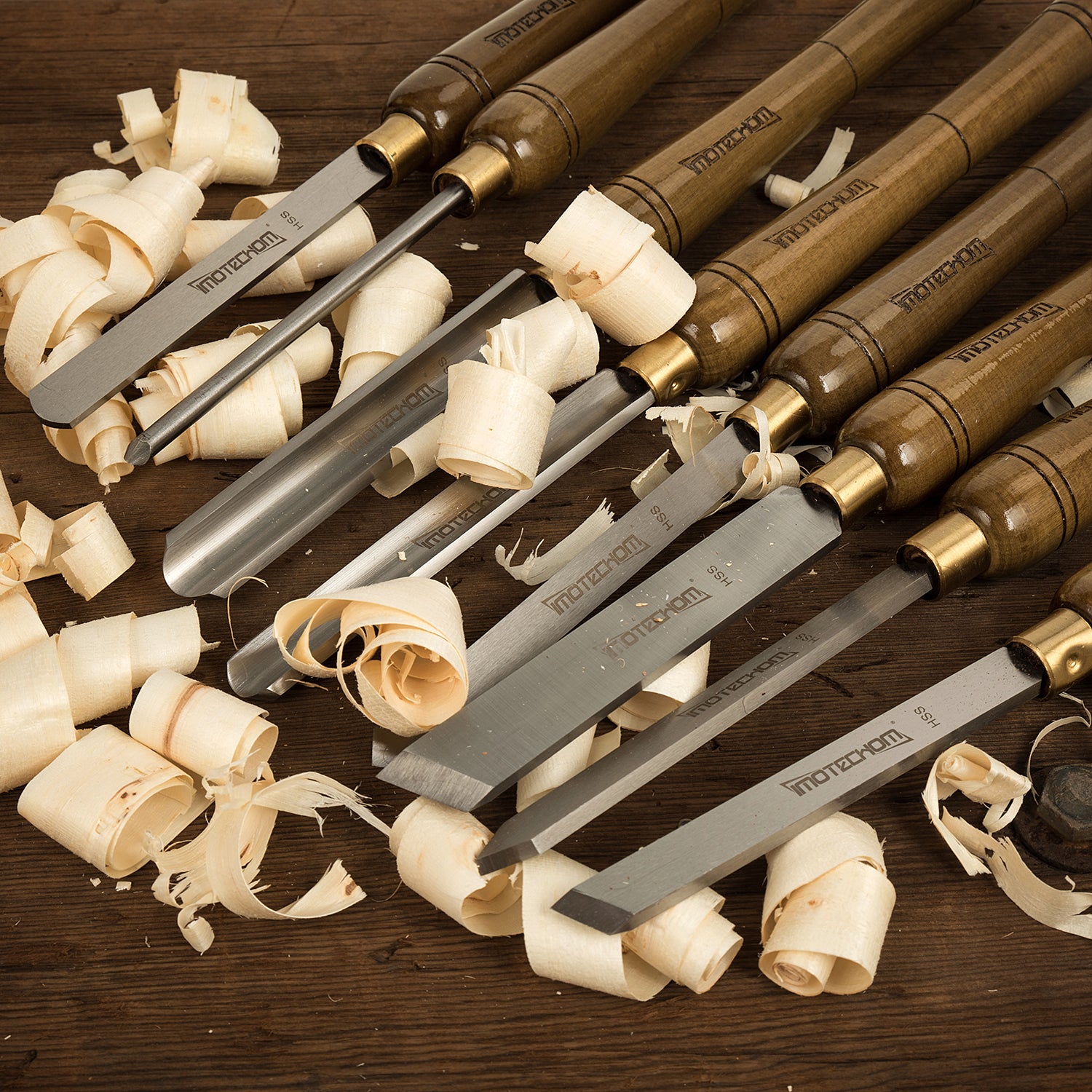 IMOTECHOM 8-Pieces HSS Wood Turning Tools Lathe Chisel Set with Wooden Box