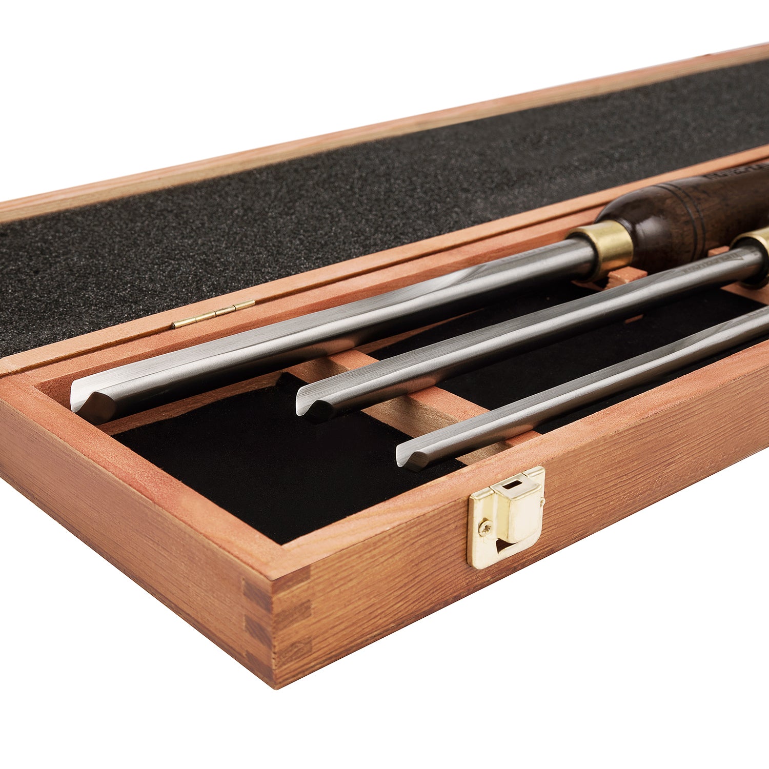 IMOTECHOM 3-Pieces HSS Bowl Gough Lathe Chisel Set Wood Turning Tools with Wooden Box, 1/4-Inches, 3/8-Inches and 1/2-Inches