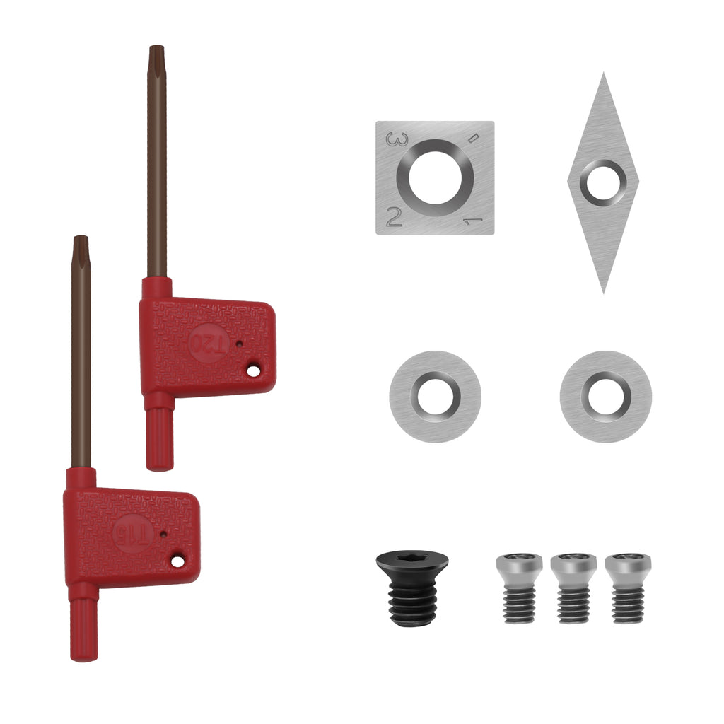 IMOTECHOM 4-Pieces Carbide Tipped Woodturning Tools Lathe Chisel Set with Stainless Steel Blade, Wooden Box