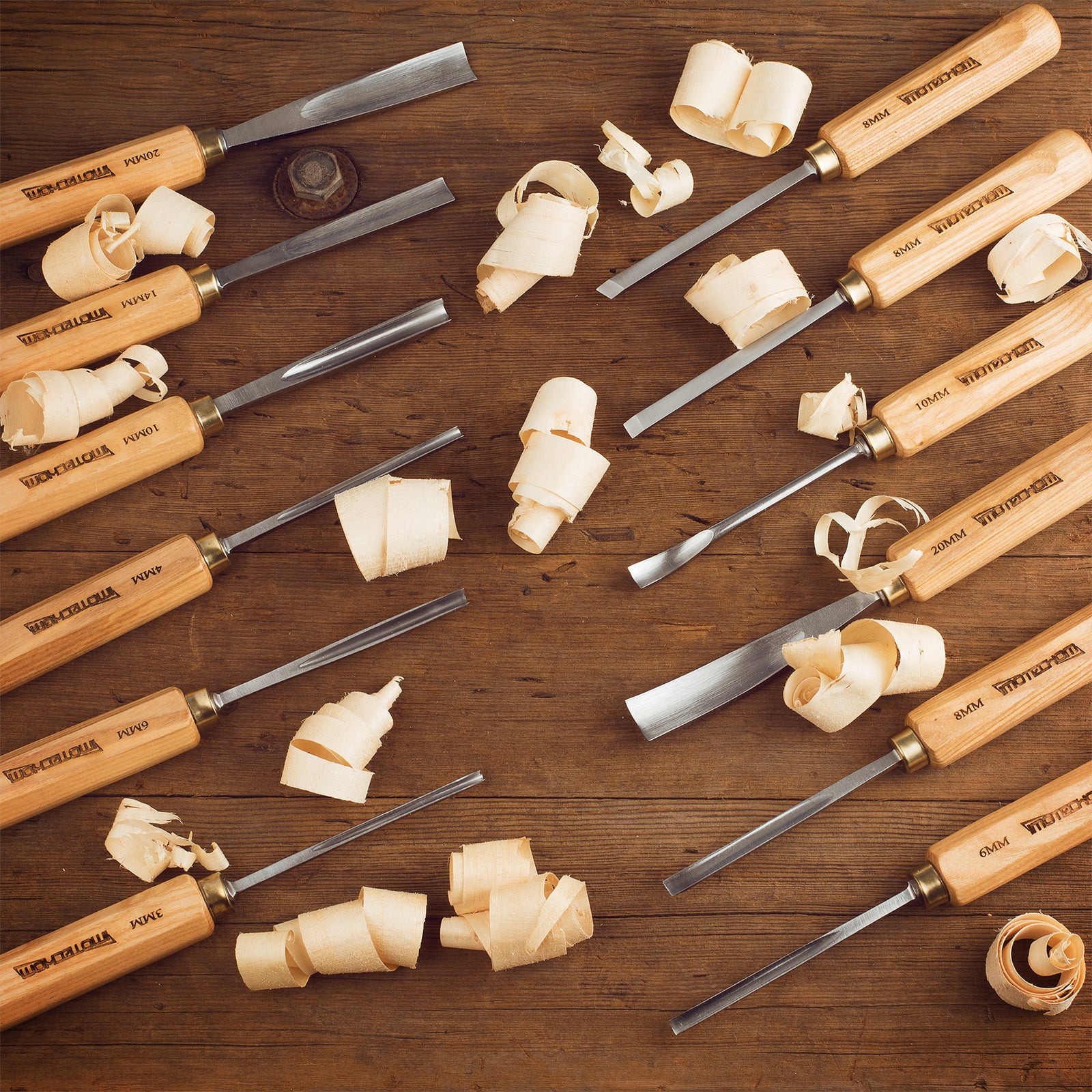 IMOTECHOM 12-Pieces Woodworking Wood Carving Tools Chisel Set with Canvas Bag, Razor Sharp CR-V 60 Steel Blades