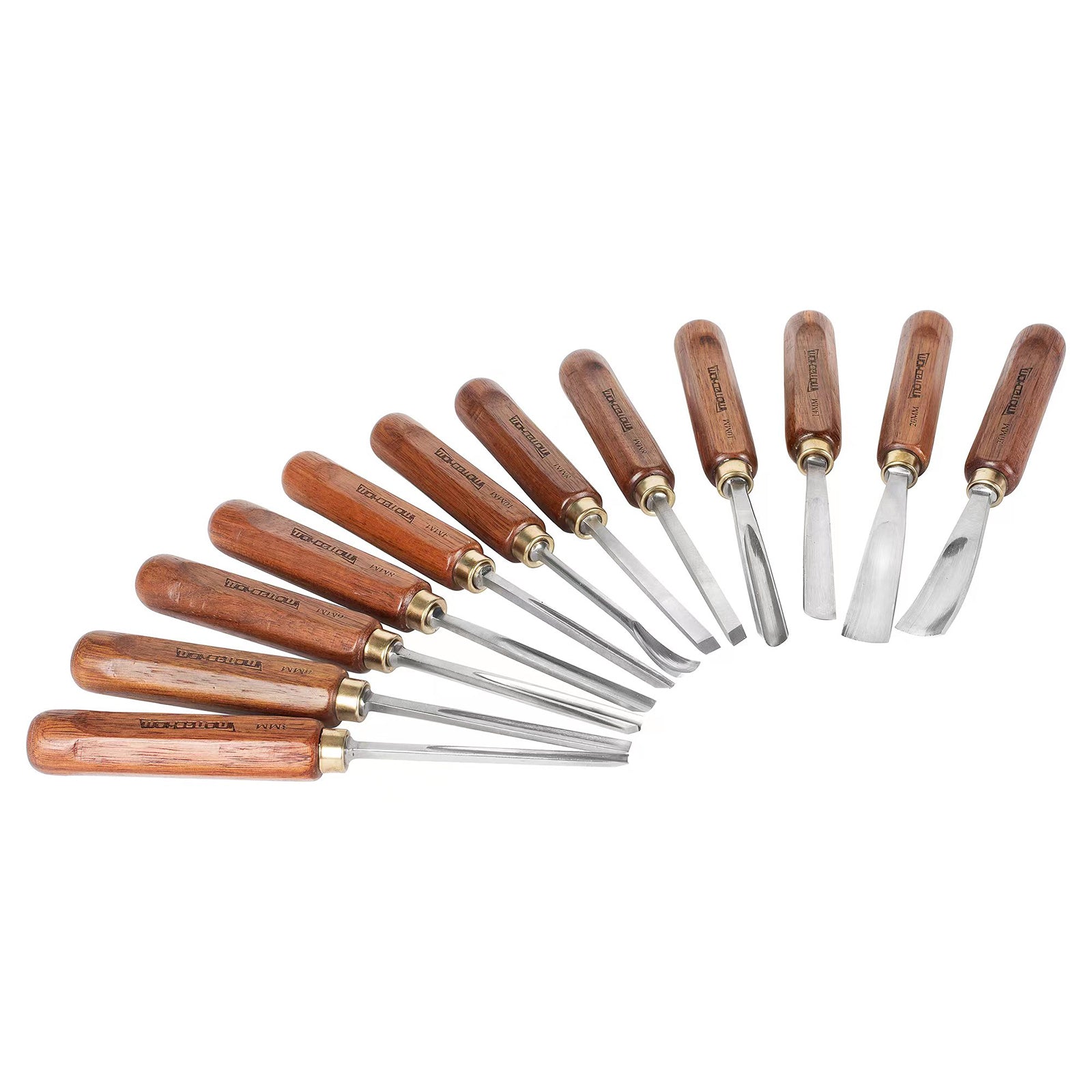 IMOTECHOM 12-Pieces Woodworking Wood Carving Tools Chisel Set with Wooden Box, Razor Sharp CR-V 60 Steel Blades