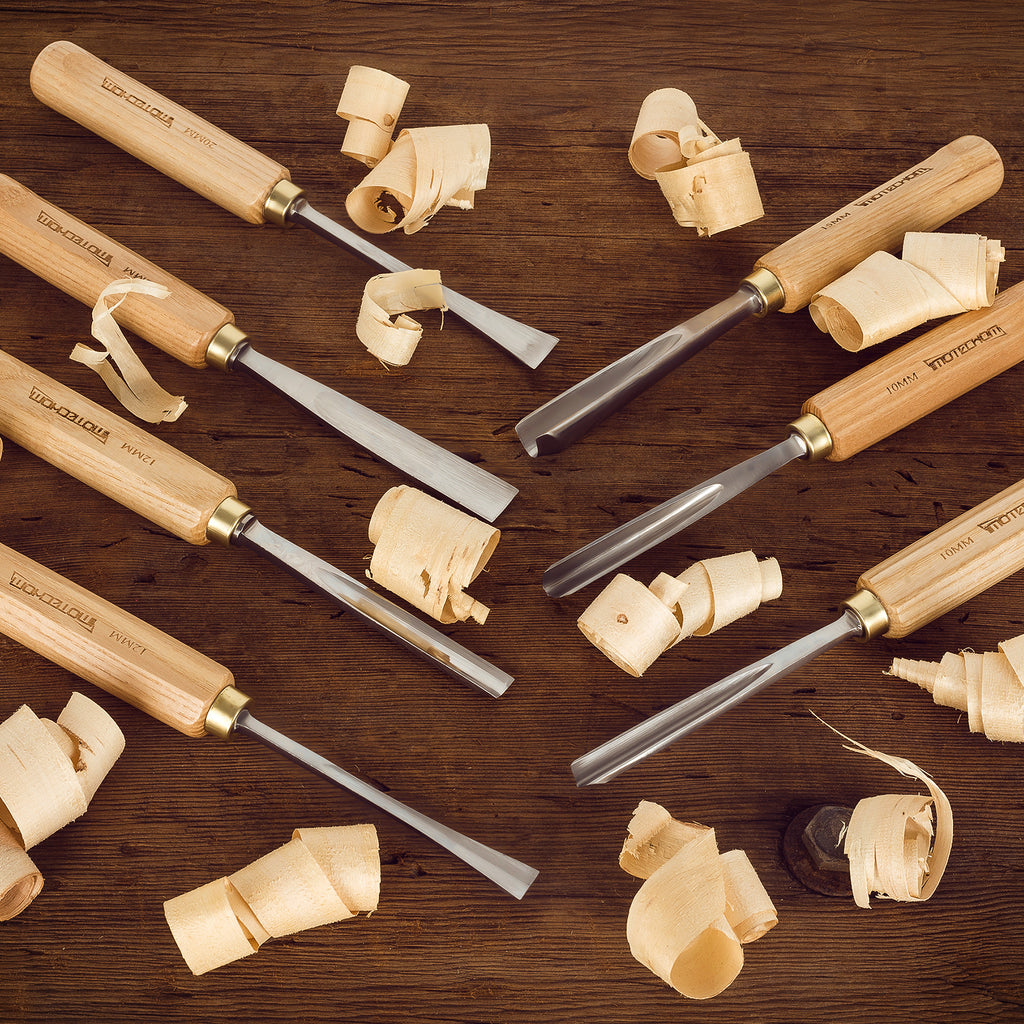 IMOTECHOM 7-Pieces Woodworking Wood Carving Tools Chisel Set with Canvas Bag, Gouges and Carving Chisel Set, Razor Sharp CR-V 60 Steel Blades