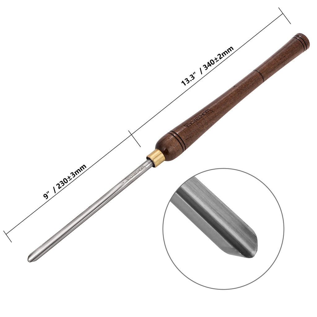 IMOTECHOM 3/8-Inches HSS Bowl Gouge Lathe Chisel Wood Turning Tools with Round Plastic Box and Hanging Bag